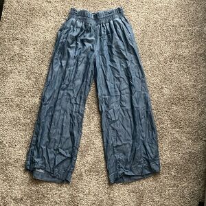Francescas blue flowy beach pant with removable bow tie size large